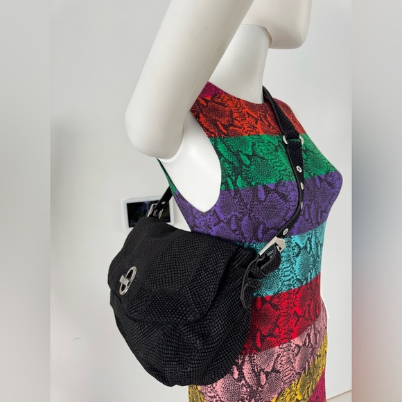 Aimee Kestenberg Genuine Leather Lizard Embossed Shoulder/Crossbody Bag Black - Picture 17 of 17